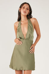Khaki Green Oli Mini Dress